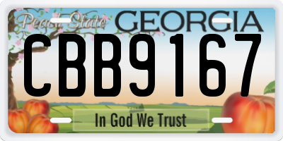 GA license plate CBB9167