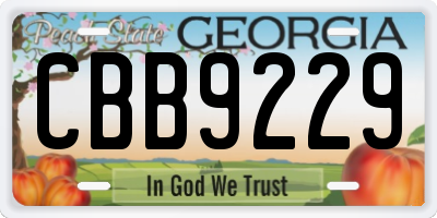 GA license plate CBB9229