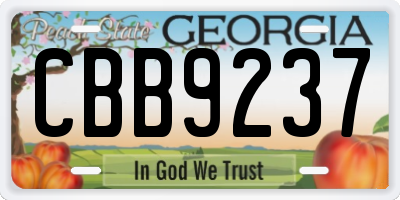 GA license plate CBB9237