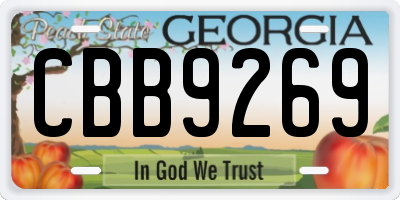 GA license plate CBB9269