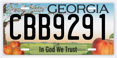 GA license plate CBB9291