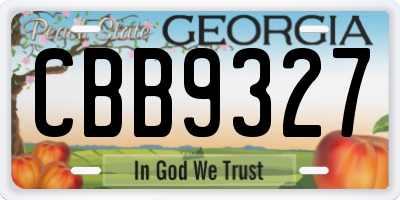 GA license plate CBB9327