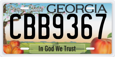 GA license plate CBB9367
