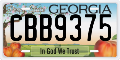 GA license plate CBB9375