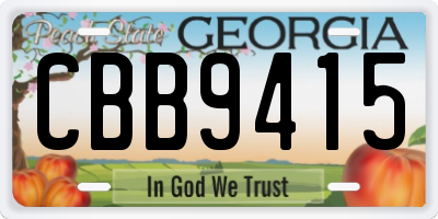 GA license plate CBB9415