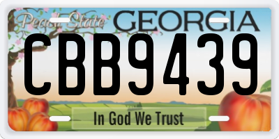 GA license plate CBB9439