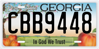 GA license plate CBB9448
