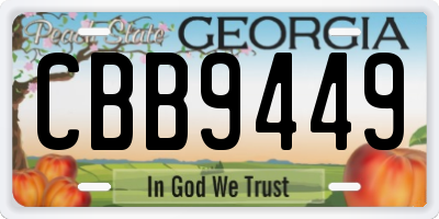 GA license plate CBB9449