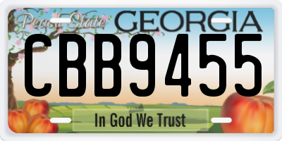 GA license plate CBB9455