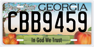 GA license plate CBB9459
