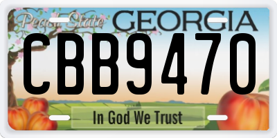 GA license plate CBB9470