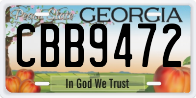 GA license plate CBB9472
