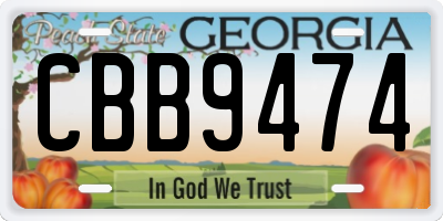 GA license plate CBB9474