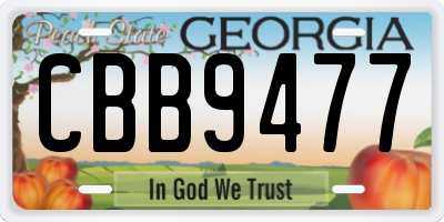 GA license plate CBB9477