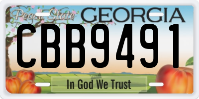 GA license plate CBB9491