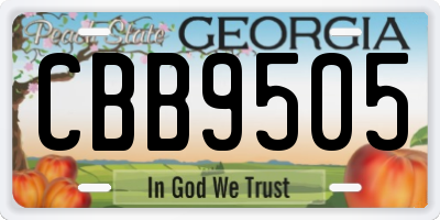 GA license plate CBB9505