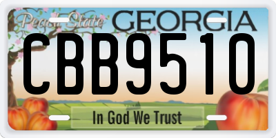 GA license plate CBB9510