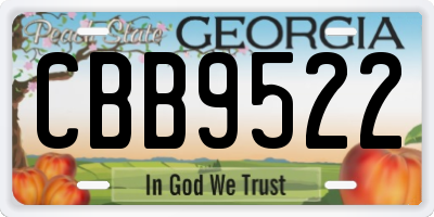 GA license plate CBB9522