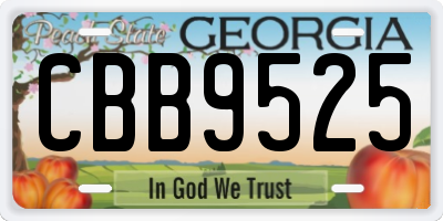 GA license plate CBB9525