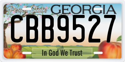 GA license plate CBB9527