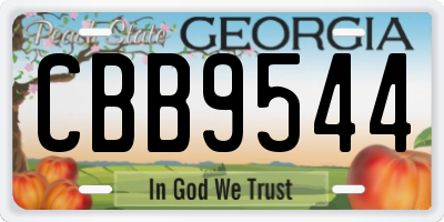 GA license plate CBB9544