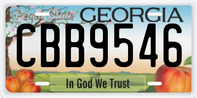 GA license plate CBB9546
