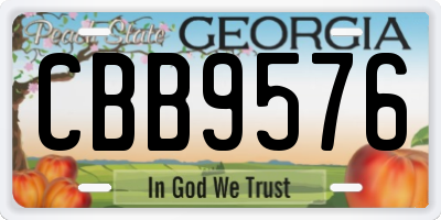 GA license plate CBB9576