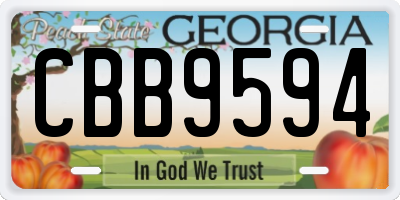 GA license plate CBB9594