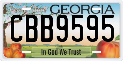 GA license plate CBB9595