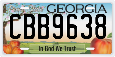 GA license plate CBB9638