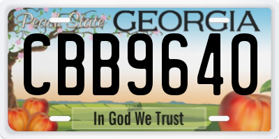 GA license plate CBB9640