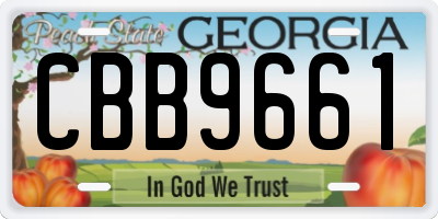 GA license plate CBB9661