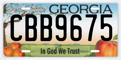 GA license plate CBB9675