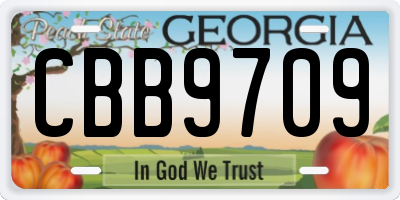 GA license plate CBB9709