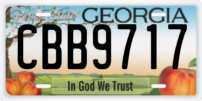 GA license plate CBB9717