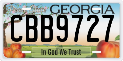 GA license plate CBB9727
