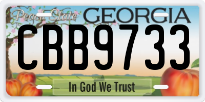 GA license plate CBB9733