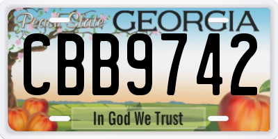 GA license plate CBB9742