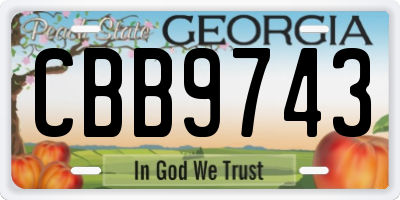 GA license plate CBB9743