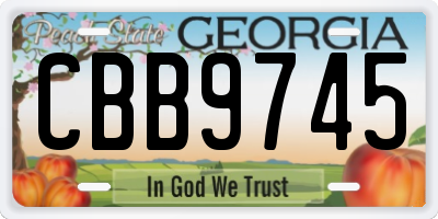 GA license plate CBB9745