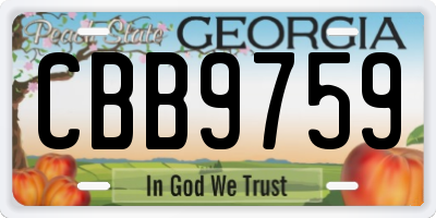 GA license plate CBB9759