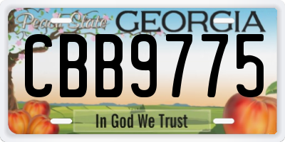 GA license plate CBB9775
