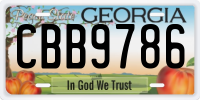 GA license plate CBB9786