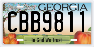 GA license plate CBB9811