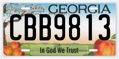 GA license plate CBB9813