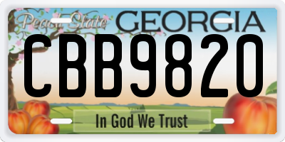 GA license plate CBB9820