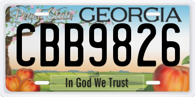 GA license plate CBB9826