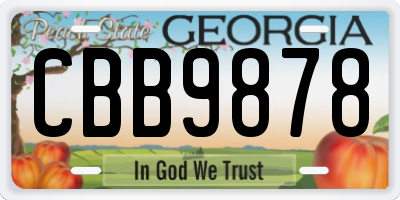 GA license plate CBB9878