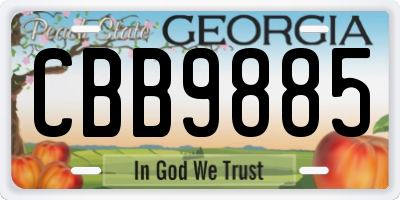GA license plate CBB9885