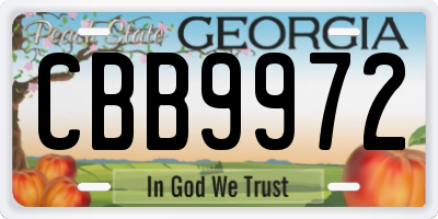GA license plate CBB9972